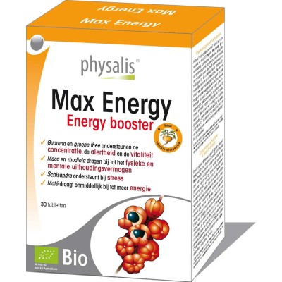 Max Energy 30 таблетки | Physalis Благоприятства концентрацията, бдителността и жизнеността Допринася за физическата и умствена издръжливост Подпомага за намаляване на стреса и осигурява н Max Energy 30 таблетки | Physalis Благоприятства концентрацията, б