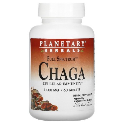 Full Spectrum CHAGA 1000 мг 60/120 таблетки | Planetary Herbals За по-силна имунна система Повишава устойчивостта на организма към стрес Спомага за забавяне на процеса на стареене Повишава енергията и издр Full Spectrum CHAGA 1000 мг 60/120 таблетки | Pla