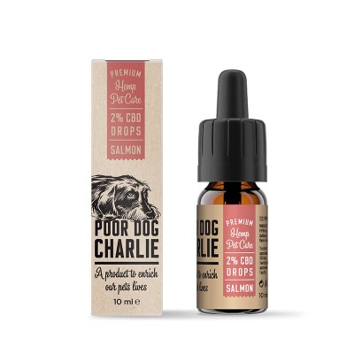 CBD Salmon Drops 2% 10 мл | Poor Dog Charlie Предлага се в концентрация 2% Удобен за приложение Ограничава стреса и стимулира релаксиращия ефект Подпомага заздравяването на рани и облекчава болката Блок CBD Salmon Drops 2% 10 мл | Poor Dog Charlie Предлаг