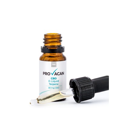CBD E-Liquid 30 мг 10 мл | Provacan Произведена от 100% сурови, естествени съставки, без добавки или консерванти Извлича се от растения от коноп без ГМО, отглеждани в сертифицирани биологични ферми в ЕС Лабор CBD E-Liquid 30 мг 10 мл | Provacan Произведен