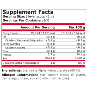 Аргинин с Алфа-Кетоглутарат (AAKG Powder) 500 гр | Pure Nutrition