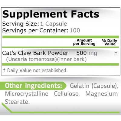 Cats Claw (Котешки нокът) 500 мг 100 капсули | Pure Nutrition Котешки нокът 500 мг 100 капсули | Pure NutritionСтимулира активността на имунитета и го засилва
Бори се с рака на ниво клетка и възпрепятства появата на тумори
Помага за детоксикаци Котешки нокът 500 мг 100 капсули | Pure Nutrition Стимулира активността на имунитета и го засилва Бори се с рака на ниво клетка и възпрепятства появата на тумори Помага за детоксикация на тялото Помага при Котешки нокът 500 мг 100 капсули | Pure Nutrition