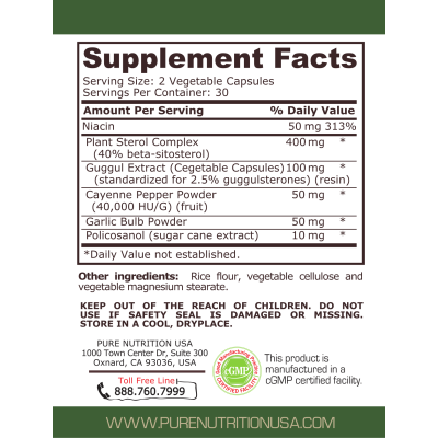 Choless Cotrol 60 капсули | Pure Nutrition Високоефективен комплексен продукт за регулиране на холестерола Оптимизира нивата на кръвната захар Защитава сърцето Само доказани и ефективни съставки GMP сер Choless Cotrol 60 капсули | Pure Nutrition Високоефе