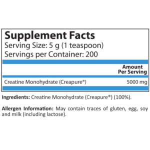 Creapure Creatine Monohydrate Прах 1000 гр | Pure Nutrition