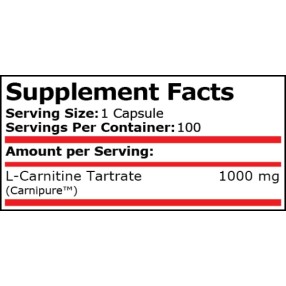 L-Carnitine 1000 мг 100 капсули | Pure Nutrition L-Carnitine 1000 мг 100 капсули | Pure Nutrition