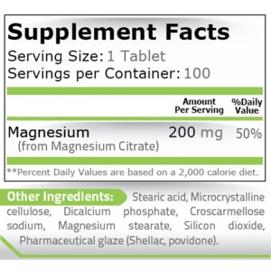 Magnesium Citrate 200 мг 100 таблетки | Pure Nutrition Magnesium Citrate 200 мг 100 таблетки | Pure Nutrition