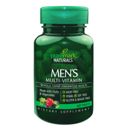 Mens Multi-vitamin Whole Food Enhanced 60 таблетки I Puremark Naturals Укрепва мъжкия имунитет Предпазва от различни инфекции Подпомага здравето на сърдечно-съдовите органи Намалява холестерола в Mens Multi-vitamin Whole Food Enhanced 60 таблетки I Purema
