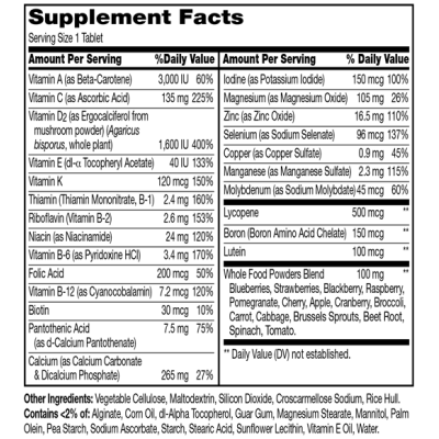Mens Multi-vitamin Whole Food Enhanced 60 таблетки I Puremark Naturals Укрепва мъжкия имунитет Предпазва от различни инфекции Подпомага здравето на сърдечно-съдовите органи Намалява холестерола в Mens Multi-vitamin Whole Food Enhanced 60 таблетки I Purema