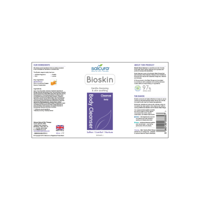 Bioskin Body Cleanser I Salcura Овлажнява кожата на тялото Има противовъзпалително действие Облекчава зачервената раздразнена кожа Успокоява сърбежа За суха кожа Има антисептично действие Понижава Bioskin Body Cleanser I Salcura Овлажнява кожата на тялото