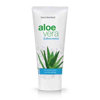 Aloe Vera Паста За Зъби 100 мл | Sanct Bernhard Висока концентрация на алое вера (45%) Елиминира бактериите, като щади външната повърхност на зъбите Възпрепятства възпалителни процеси и кървене на венците Aloe Vera Паста За Зъби 100 мл | Sanct Bernhard Ви