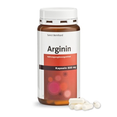 Arginine (Аргинин) 500 мг 150 капсули | Sanct Bernhard Увеличава нивата на тестостерона Подпомага уголемяването на мускулната маса Помага при проблеми с репродуктивните функции Поддържа здравето на сърдечн Arginine (Аргинин) 500 мг 150 капсули | Sanct Ber