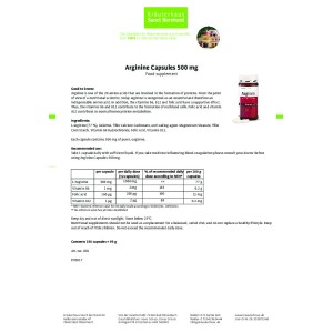 Arginine (Аргинин) 500 мг 150 капсули | Sanct Bernhard