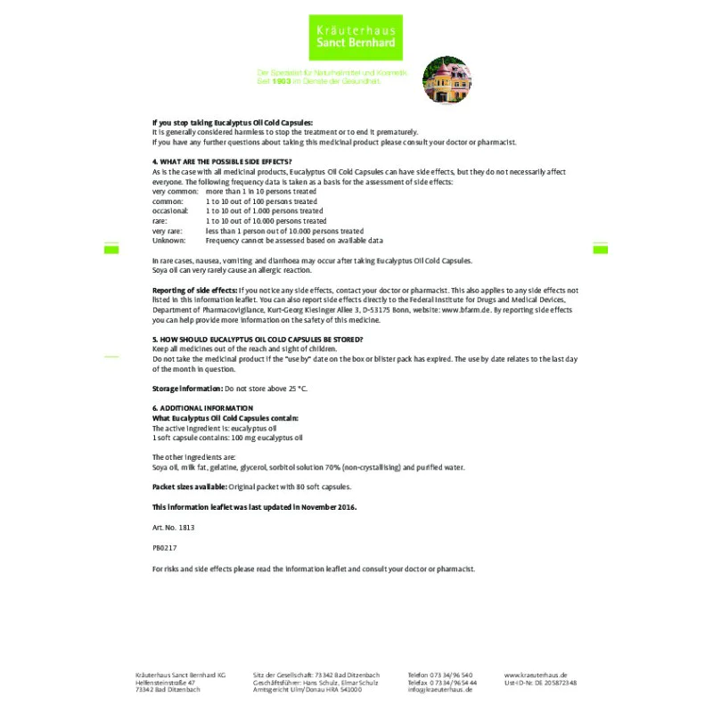 Eucalyptus Oil 100 мг 80 капсули | Sanct Bernhard Eucalyptus Oil 100 мг 80 капсули | Sanct Bernhard