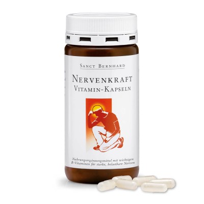 Nerve Strength Vitamin 180 капсули | Sanct Bernhard Високо качество, гарантирана ефикасност Подобрява когнитивните функции За по-добра памет, по-добра мисловна дейност, по-добра концентрация Поддържа мозъч Nerve Strength Vitamin 180 капсули | Sanct Bernha