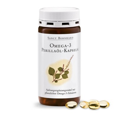 Omega 3 Perilla oil 150 капсули | Sanct Bernhard Екологично чист продукт с високо качество Подобрява състоянието и функциите на мозъка За пречистване на сърдечно-съдовата система и подобряване на нейното съст Omega 3 Perilla oil 150 капсули | Sanct Bernha
