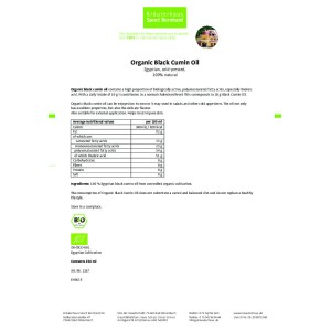 Течно масло от Черен Кимион 100% Чисто 250 мл | Sanct Bernhard