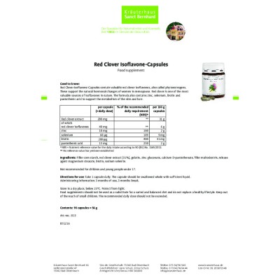 Red Clover-Isoflavone 90 капсули | Sanct Bernhard Red Clover-Isoflavone 90 капсули | Sanct BernhardПодкрепя естествените хормонални промени, настъпващи при жените по време на менопаузата
Поддържа метаболизма на кожата и косата
Изключително бога Red Clover-Isoflavone 90 капсули | Sanct Bernhard Подкрепя естествените хормонални промени, настъпващи при жените по време на менопаузата Поддържа метаболизма на кожата и косата Изключително богат на естестве Red Clover-Isoflavone 90 капсули | Sanct Bernh