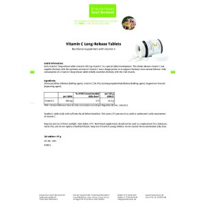 Vitamin C с удължено освобождаване 120 таблетки | Sanct Bernhard