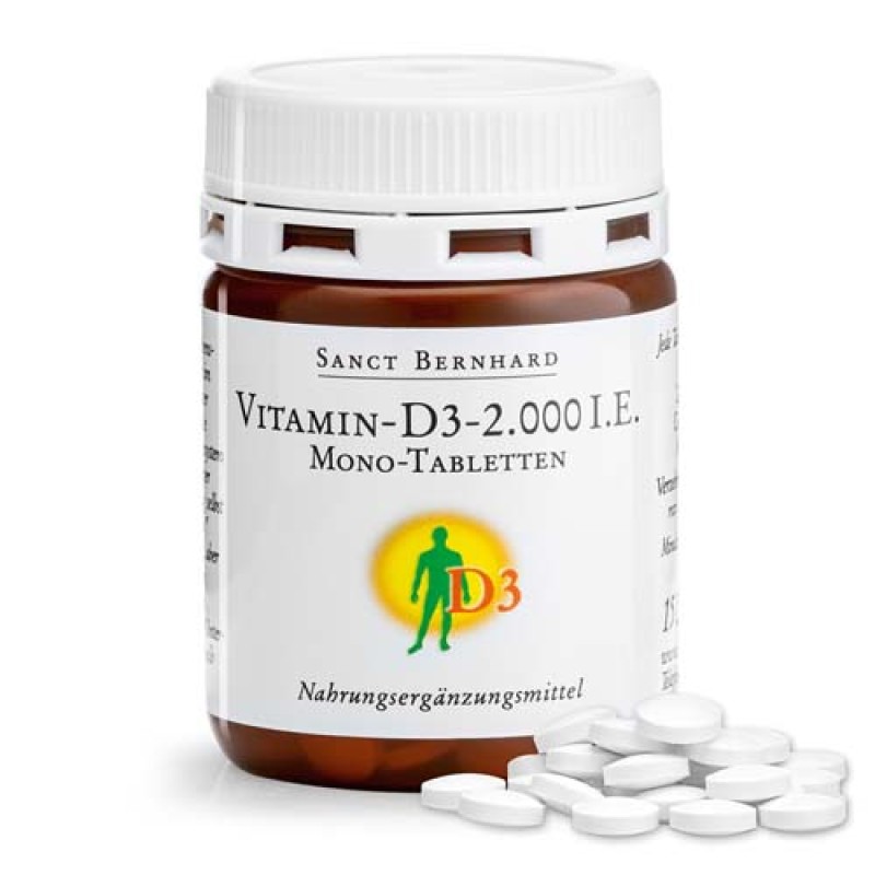 [Vitamin D3 2000 IU 150 таблетки | Sanct Bernhard Важен за поддържането на здрави кости и зъби Поддържа силна имунната система Допринася за нормалната функция на мускулите Поддържа сърдечно-съдовото здраве