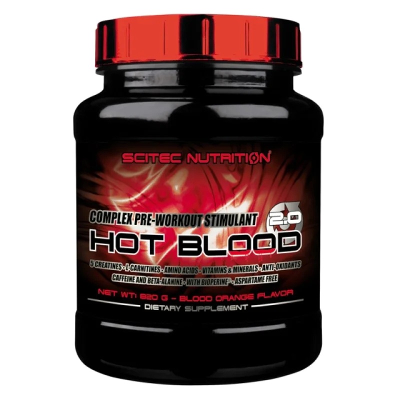 Scitec Nutrition Hot Blood 2.0  | 300/820 гр Представяме Ви уникален по вида си продукт Hot Blood, който задейства максималния капацитет на човешката психика и физика. Той е комплексен предтренировъчен стиму Scitec Nutrition Hot Blood 2.0  | 300/820 гр Пр