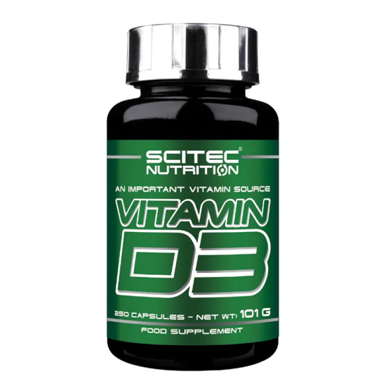 Vitamin D3 480 IU 250 капсули | SCITEC Nutrition Витамин D3 е по-мощна и активна форма на витамин D От съществено значение за усвояването на калция Поддържа костите здрави Помага за поддържане на нервно-му Vitamin D3 480 IU 250 капсули | SCITEC Nutrition 