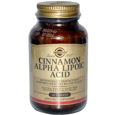 Канела и Алфа Липоева киселина (Cinnamon Alpha Lipoic Acid) 60 таблетки | Solgar Силен антиоксидант Регулира кръвната захар Нормализира храносмилането Подпомага сърдечната дейсност Подходяща за вегетари Канела и Алфа Липоева киселина (Cinnamon Alpha Lipoi