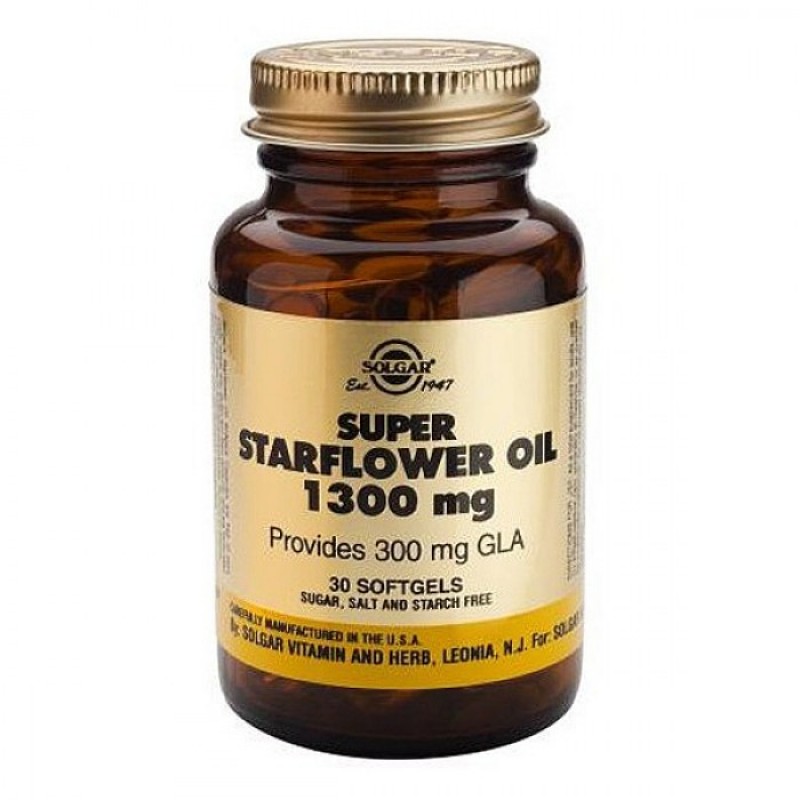 Масло от пореч Super Starflower Oil 1300mg 30 капсули | Solgar