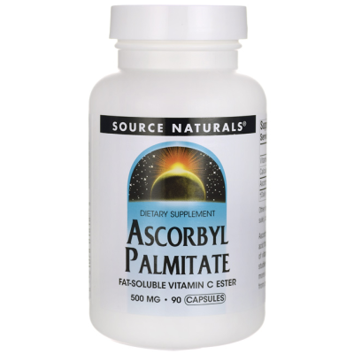 Ascorbyl Palmitate 500 мг 90 капсули | Source Naturals Силна антиоксидантна активност По-мека и лесно усвояваща се форма на витамин С без странични ефекти За неутрализиране на токсини, тежки метали, свободни Ascorbyl Palmitate 500 мг 90 капсули | Source N