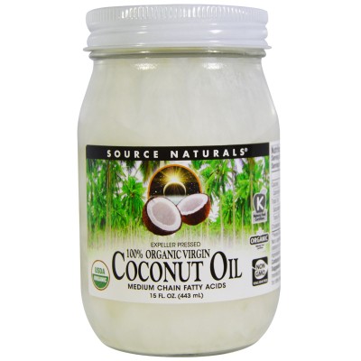 100% Organic Virgin Coconut Oil 443 ml I Source Naturals Увеличава възможностите на имунитета да защитава тялото от вируси, бактериални инфекции, гъбички Подпомага дейността на щитовидната жлеза Поддържа кост 100% Organic Virgin Coconut Oil 443 ml I Sourc