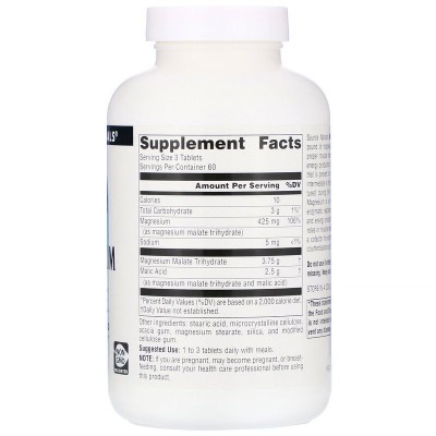 Magnesium Malate 180 таблетки | Source Naturals