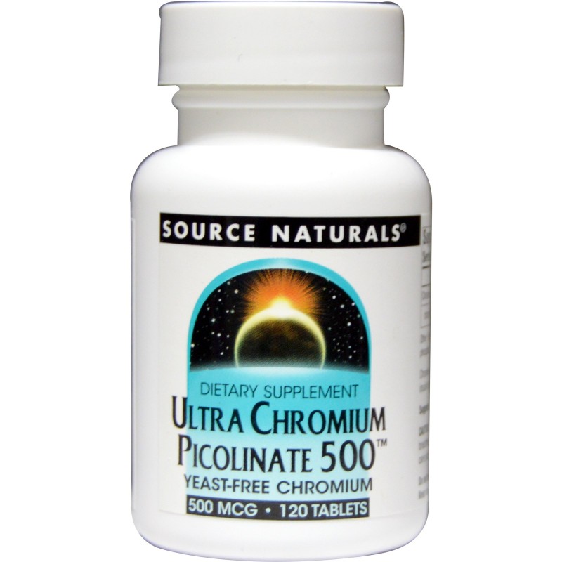 Ultra Chromium Picolinate 500 мкг 120 таблетки | Source Naturals