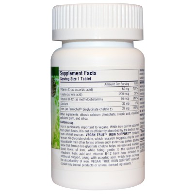 Vegan True Iron Support 180 tablets I Source Naturals Подобрява имунитета Подпомага дейностите на щитовидната жлеза Стимулира синтеза на важни ензими Подобрява състава на кръвта Съдейства за насищането Vegan True Iron Support 180 tablets I Source Naturals