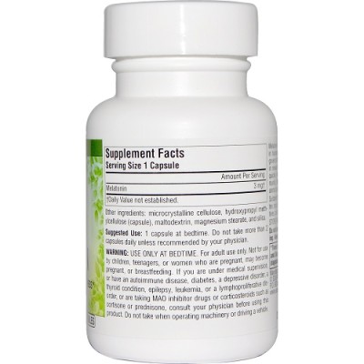 Vegan True Melatonin 3 mg 60 Veggie Capsules I Source Naturals Прави съня по-качествен Балансира денонощния режим на будуване и спане Има антиоксидантен ефект Помага при Паркинсон или Алцхаймер Поддържа Vegan True Melatonin 3 mg 60 Veggie Capsules I Sourc