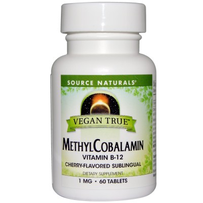 Vegan True MethylCobalamin 1 mg 60 Sublingual Tablets I Source Naturals Подпомага продуцирането на еритроцити Подобрява обновяването на епидермалните клетки Поддържа здрава нервната система Помага при боле Vegan True MethylCobalamin 1 mg 60 Sublingual Tab