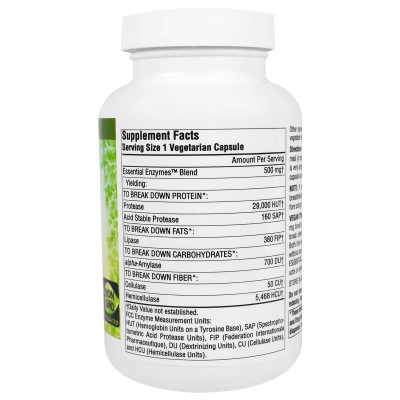 Vegan True Non-GMO Essential Enzymes 500 mg 180 Capsules I Source Naturals Подпомага храносмилателните процеси При проблеми във функционирането на храносмилателния тракт и панкреаса Поддържа имунитета За р Vegan True Non-GMO Essential Enzymes 500 mg 180 C