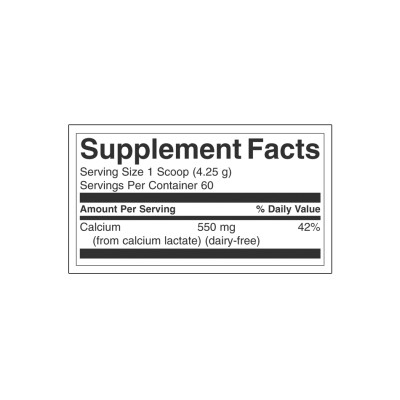 100% Pure Dairy Free Calcium Lactate на Прах 255 гр | Swanson Успокояващ ефект върху стомашно-чревната система Безопасен за хора с непоносимост към лактоза Облекчава мускулни спазми Понижава кръвното наляг 100% Pure Dairy Free Calcium Lactate на Прах 255 