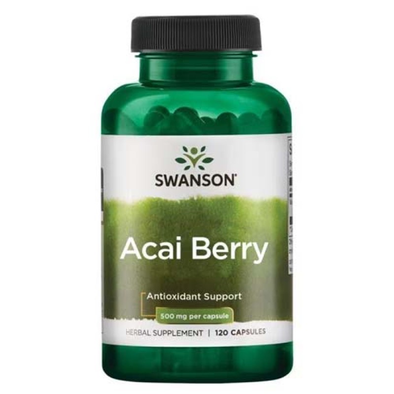 [Acai Berry 500 мг 120 капсули | Swanson Най-добрият растителен източник на антиоксиданти Изобилства от ценни хранителни вещества Антиоксидантен и противовъзпалителен потенциал Оказва цялостна подкрепа на т