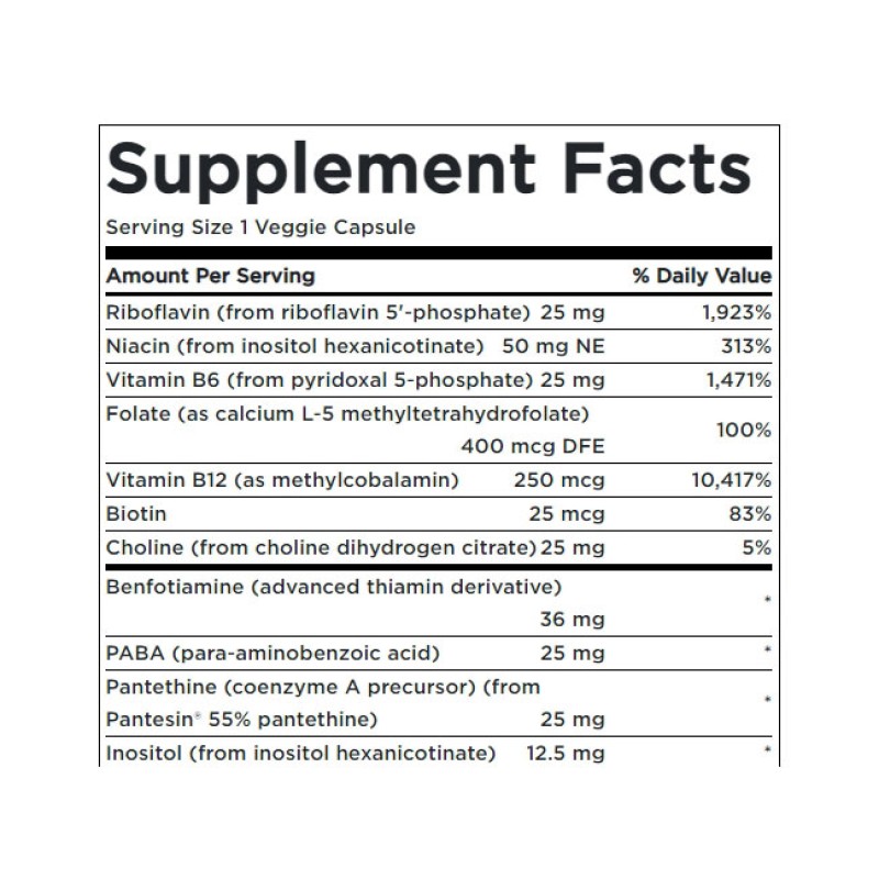 Activated B-Complex High Bioavailability 60 веге капсули | Swanson Activated B-Complex High Bioavailability 60 веге капсули | Swanson