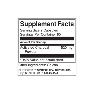 Активен въглен (Activated Charcoal) 260 мг 120 капсули | Swanson