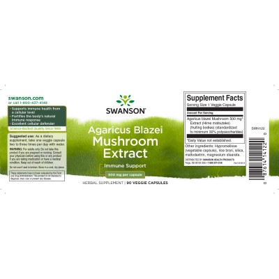 Agaricus Blazei (Himematsutake) 90 веге капсули | Swanson Бори се с онкологичните патологии Подпомага здравето на черния дроб Помага за детоксикация Усилва в пъти имунната система Убива рака б Agaricus Blazei (Himematsutake) 90 веге капсули | Swanson Бори