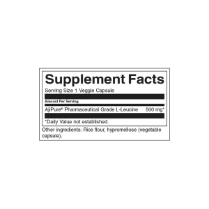 AjiPure L-Leucine Фармацевтичен клас 500 мг 60 веге капсули | Swanson