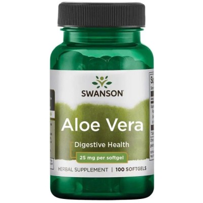 Aloe Vera 25 мг 100 гел-капсули | Swanson Aloe Vera 25 мг 100 гел-капсули | Swanson