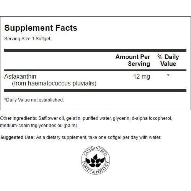 Astaxanthin - Maximum Strength 12 мг 30 дражета | Swanson Astaxanthin - Maximum Strength 12 мг 30 дражета | SwansonПодпомага възстановяването и регенерацията на мускулите след тежки тренировки
Укрепва имунната система и забавя процеса на стареене Astaxanthin - Maximum Strength 12 мг 30 дражета | Swanson Подпомага възстановяването и регенерацията на мускулите след тежки тренировки Укрепва имунната система и забавя процеса на стареене Грижи се за здраве Astaxanthin - Maximum Strength 12 мг 30 дражет