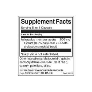 Astragalus (Standardized) 500 мг 120 Капсули | Swanson Astragalus (Standardized) 500 мг 120 Капсули | Swanson