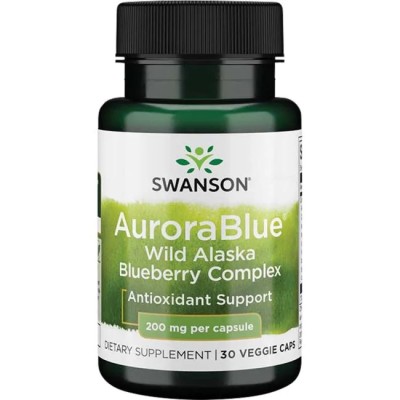 AuroraBlue Wild Alaska Blueberry Complex 200 мг 30 веге капсули | Swanson Мощен източник на антиоксиданти Подсилва здравословното стареене Поддържа здравето на мозъка и паметта Помага за поддържане на норм AuroraBlue Wild Alaska Blueberry Complex 200 мг 3