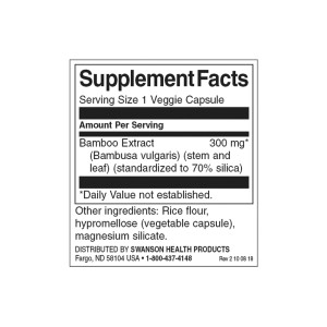 Bamboo Extract 60 вегетариански капсули | Swanson Bamboo Extract 60 вегетариански капсули | Swanson