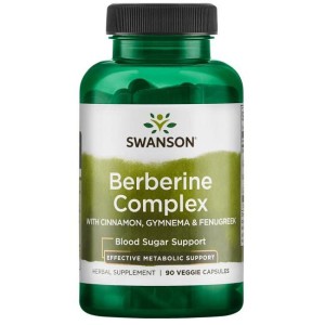Berberine with Cinnamon Gymnema & Fenugreek 90 веге капсули | Swanson Berberine with Cinnamon Gymnema & Fenugreek 90 веге капсули | Swanson