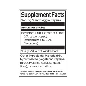 Bergamot Extract 500 мг 30 веге капсули | Swanson