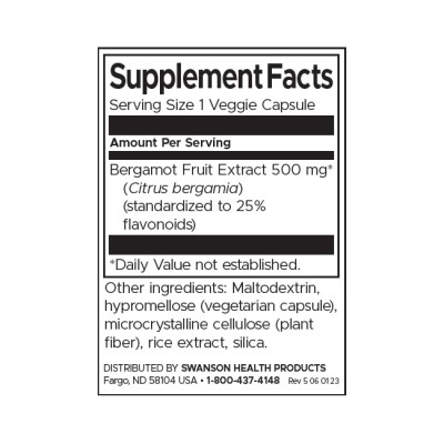 Bergamot Extract 500 мг 30 веге капсули | Swanson