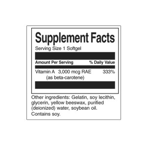 Beta Carotene (Vitamin A) 10000 IU 100 гел-капсули | Swanson